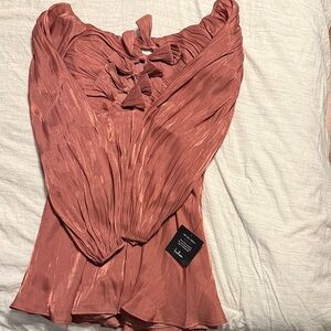 Lulu's Dusty Rose Dress with Ruffle Detail
